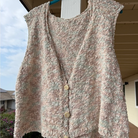Hand crochet vintage multi colored vest​ - Picture 4 of 6